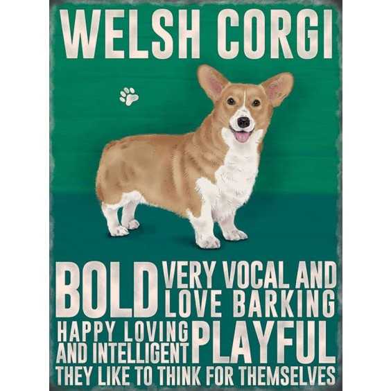 Welsh Corgi Metal Sign 400 x300mm