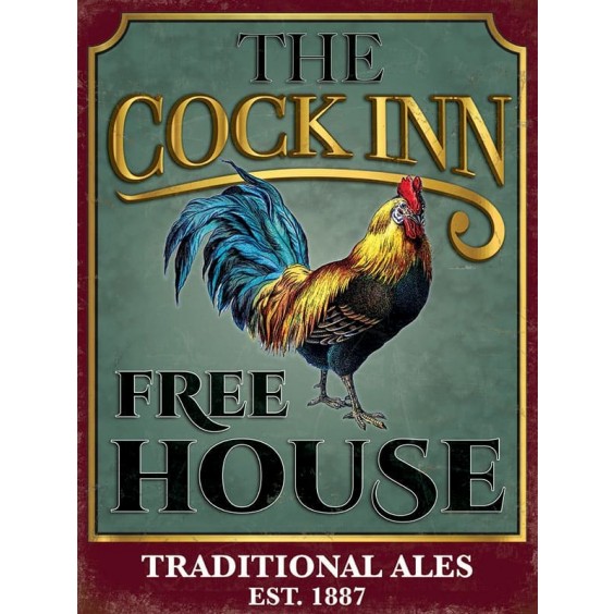 The Cock Inn Metal Sign 400 x300mm