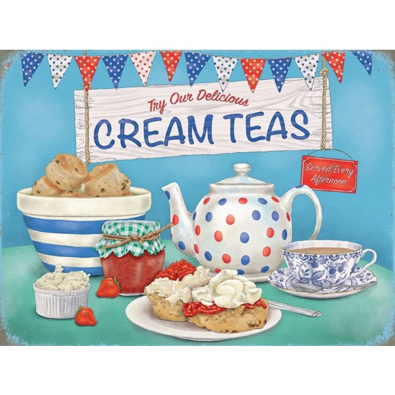 Cream Teas Metal Sign 400 x300mm