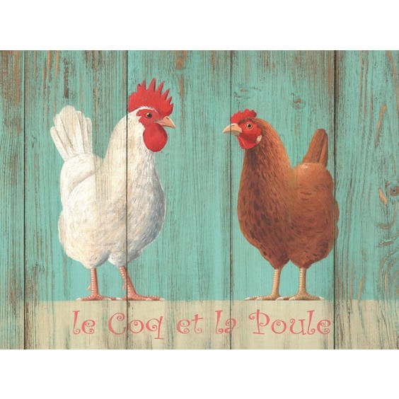 Le Coq Et La Poule Metal Sign 400 x300mm