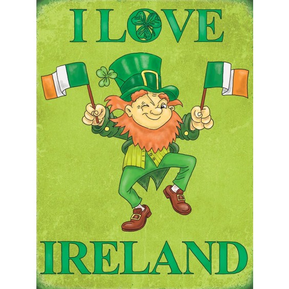 I Love Ireland Metal Sign 400 x300mm