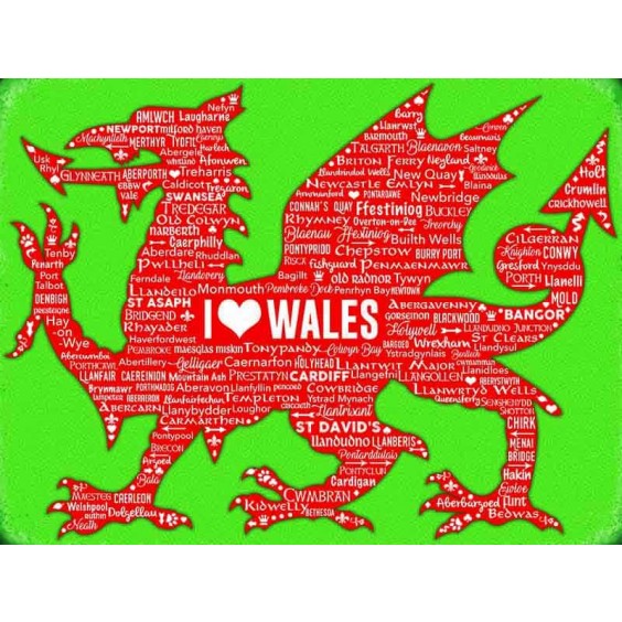 I Love Wales Metal Sign 400 x300mm