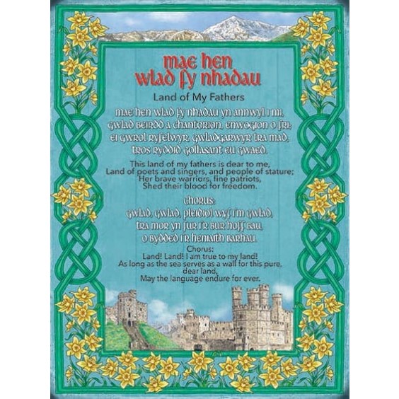Mae Hen Wlad Fy Nhadou Metal Sign 400 x300mm