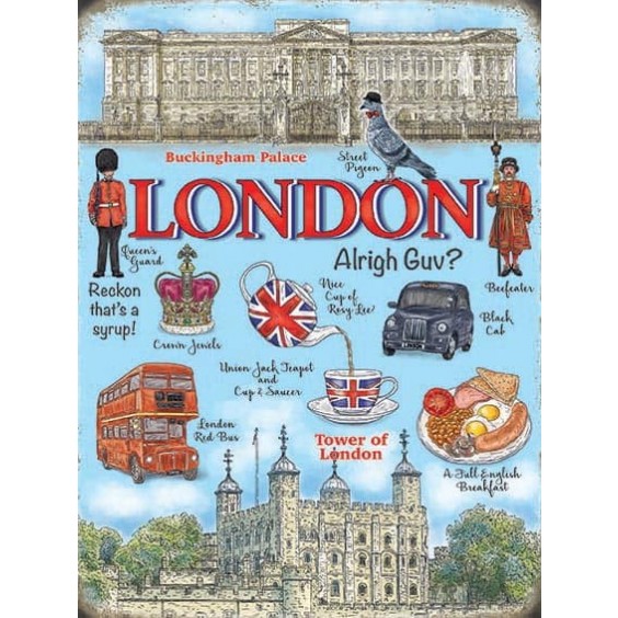 London Metal Sign 400 x300mm