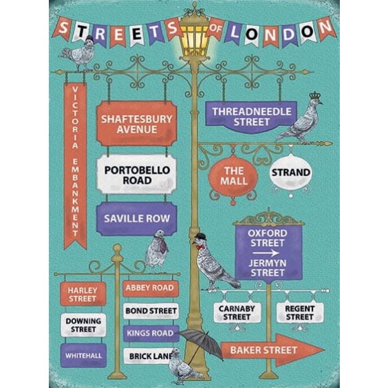 Streets Of London Metal Sign 400 x300mm