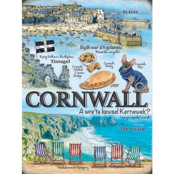 Cornwall Metal Sign 400 x300mm