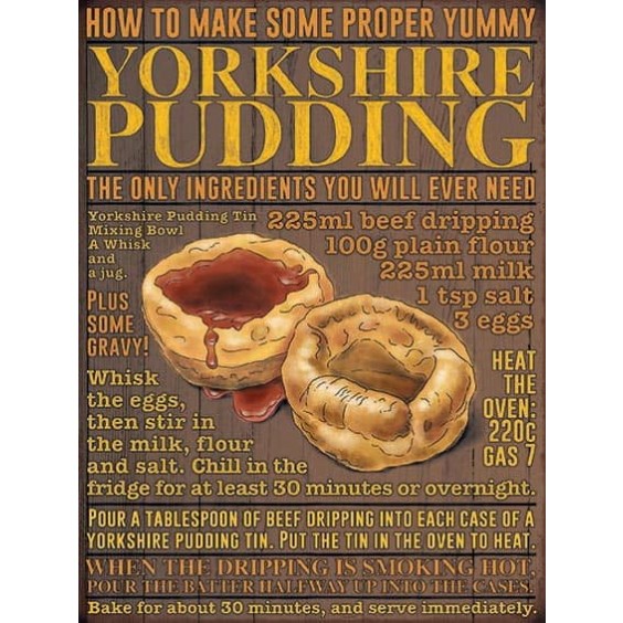 Yorkshire Pudding Metal Sign 400 x300mm
