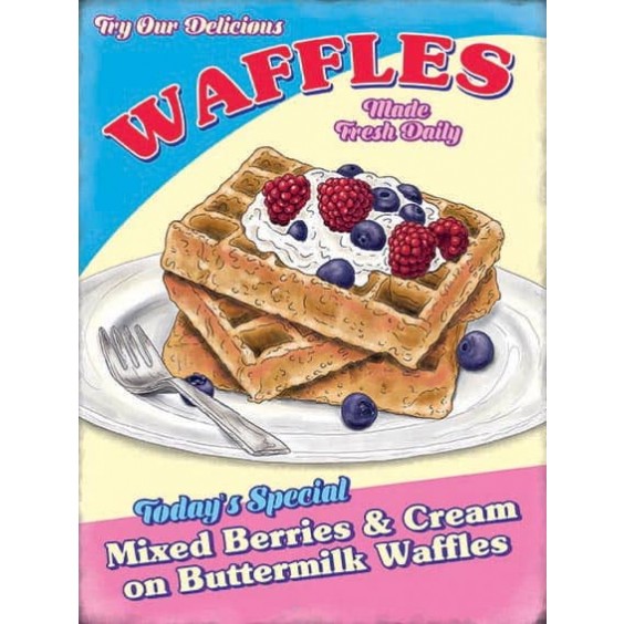 Waffles Metal Sign 400 x300mm