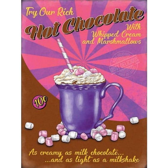 Hot Chocolate Metal Sign 400 x300mm