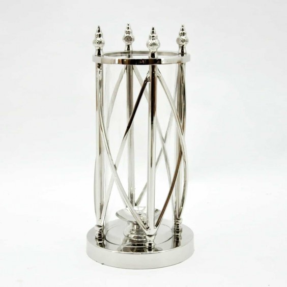 38CM NICKLE PLATED HURRICANE LAMP