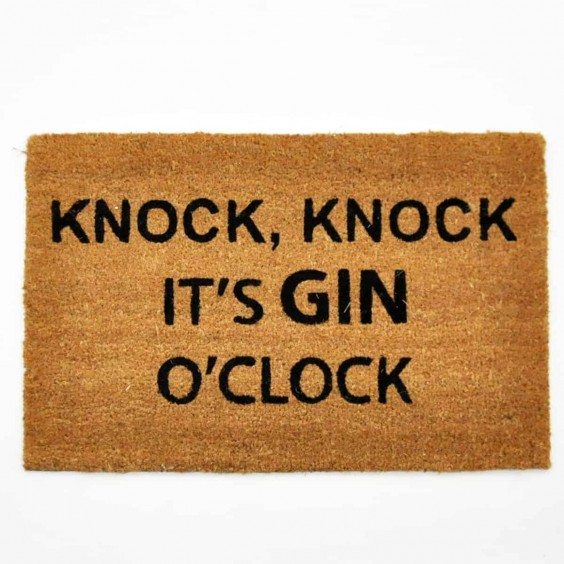 40 X 60 KNOCK ITS GIN OCLOCK DOORMAT