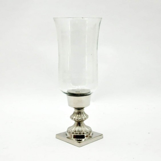 40CM NICKEL HURRICANE LAMP