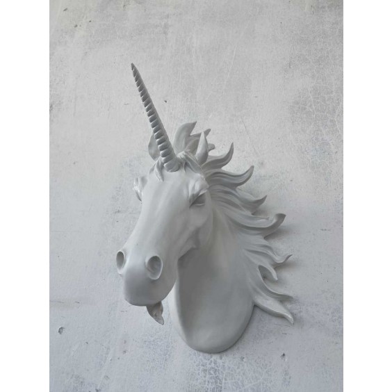 50CM WHITE UNICORN HEAD