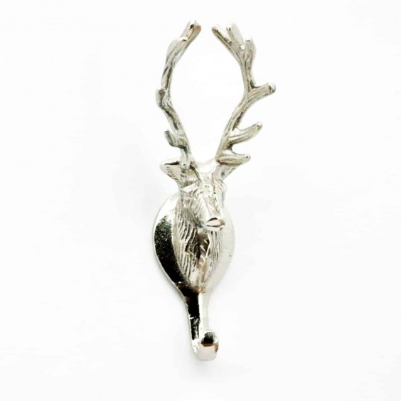 12CM NICKEL STAG HEAD WALL HOOK