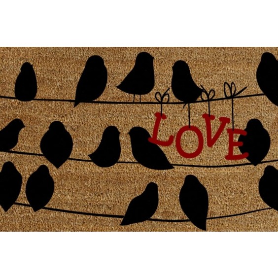 40 X 60 BLACK BIRDS ON A WIRE DOORMAT
