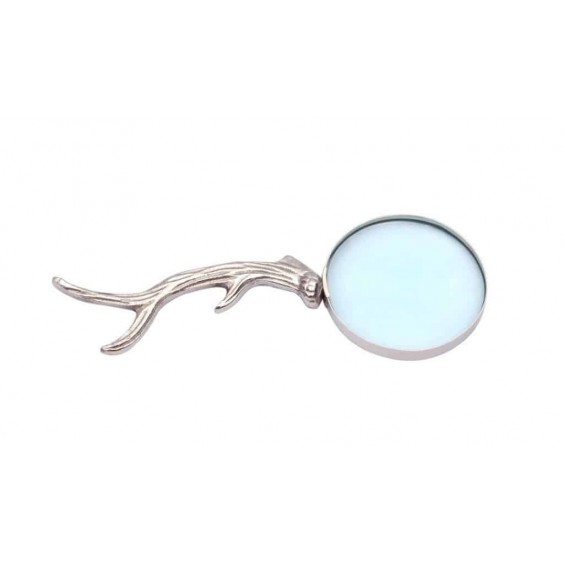 4" NICKEL ANTLER MAGNIFYING GLASS