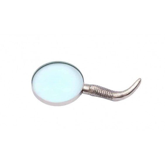 4" NICKEL ANTLER MAGNIFYING GLASS