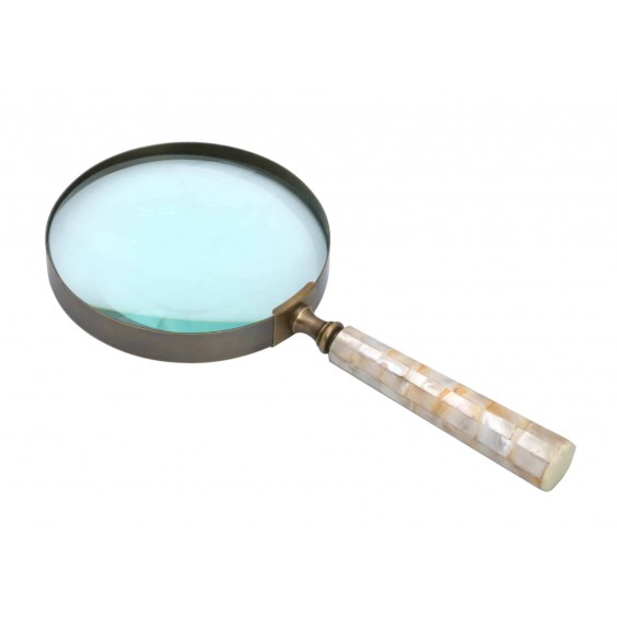4" ANTIQUE BRASS MAGNIFYING GLASS MOP
