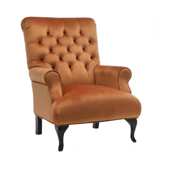 VELVET ORANGE ARM CHAIR 81cmX88cmX102cm