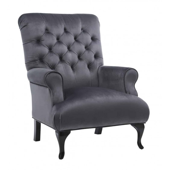VELVET GREY ARM CHAIR 81cmX88cmX102cm