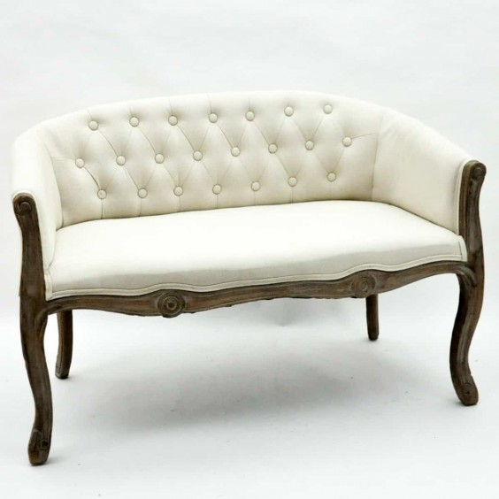 NATURAL FR LINEN FABRIC LOUIS SOFA