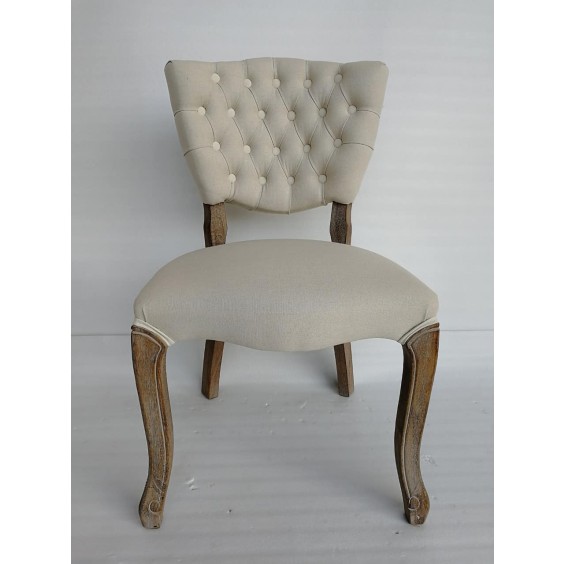 NATURAL FR LINEN LOUIS CHAIR