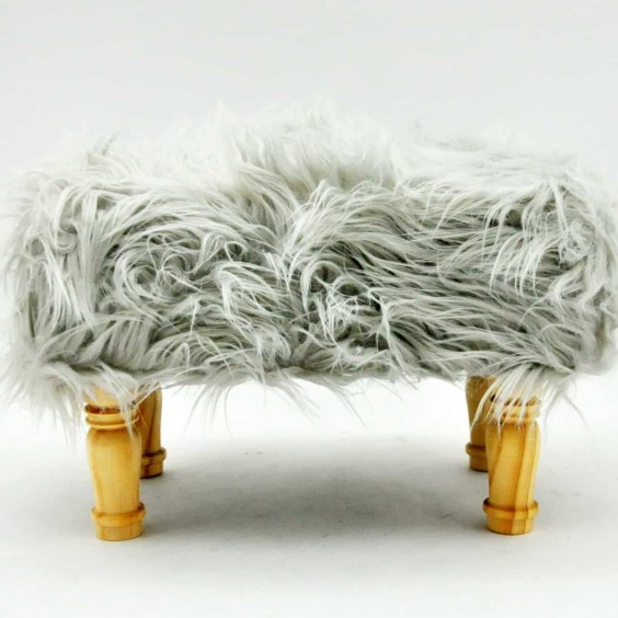 40x26CM FLUFFY FOOTSTOOL