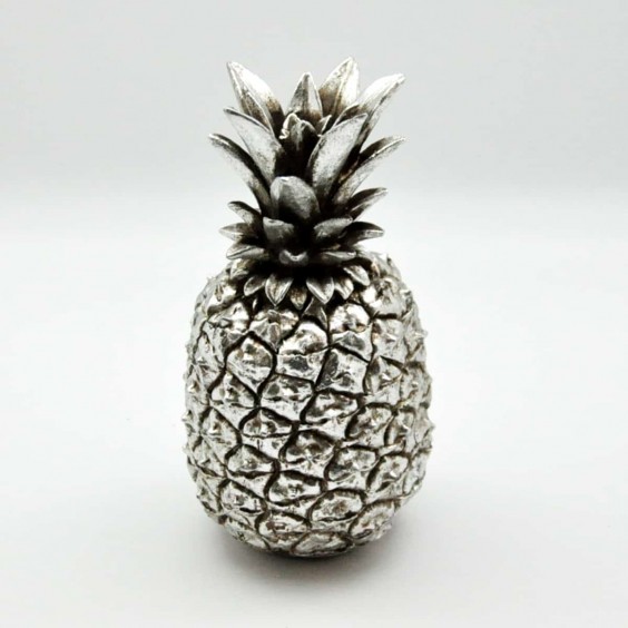 21CM ANTIQUE SILVER PINEAPPLE JAR