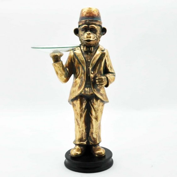 SILVER MONKEY WAITER 85cm