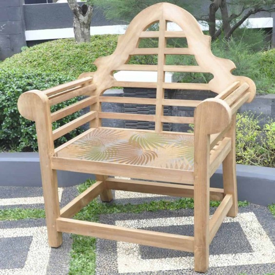 LUTYEN CHAIR OUTDOOR BAMBOO LEAF CUSHION