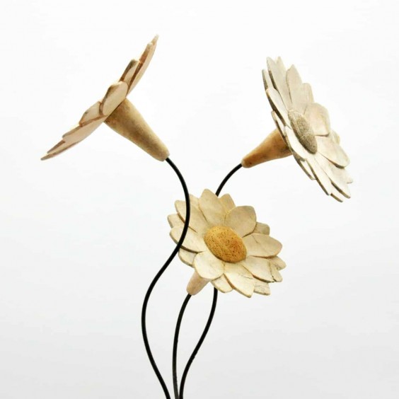 SET OF 3 WOODEN SUNFLOWERS