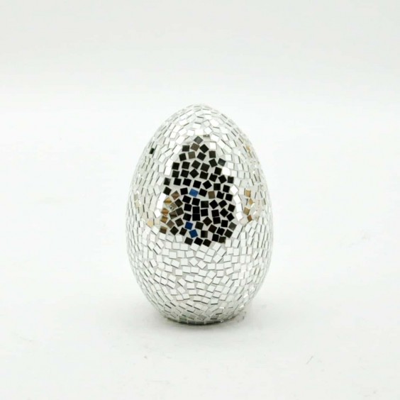 30CM SILVER MOSAIC EGG