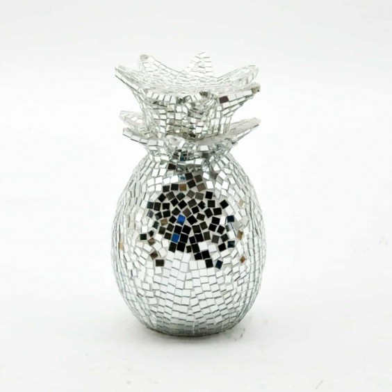 30CM SILVER MOSAIC PINEAPPLE