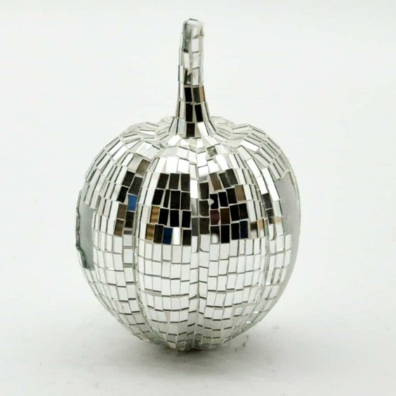 40CM SILVER MOSAIC LARGE PUMPKIN