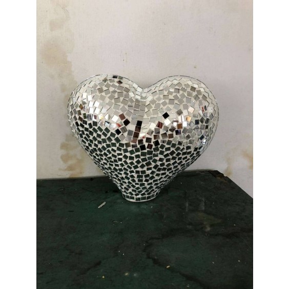SILVER MOSAIC HEART