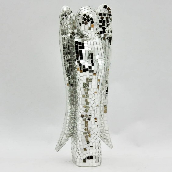 50CM SILVER MOSAIC ANGEL
