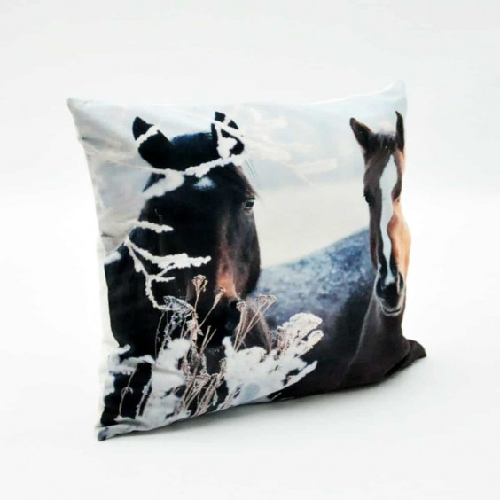 45 X 45 TWO PONIES CUSHION