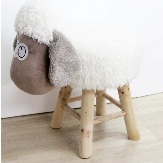 60CM SHEEP FOOTSTOOL