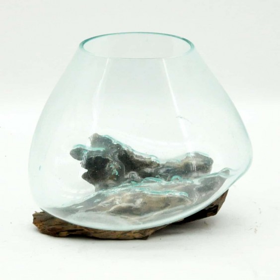 #4 M TEAK ROOT BLOWN GLASS