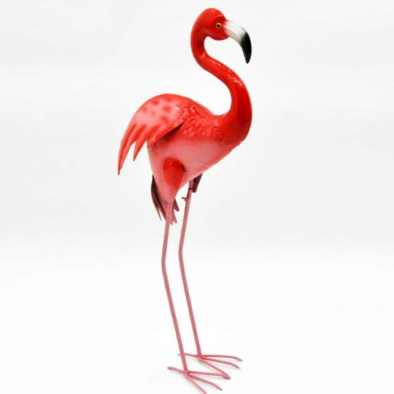 79CM PINK METAL FLAMINGO