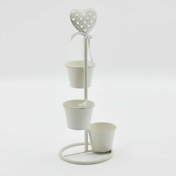 HEART DESIGN TRIPLE PLANTER