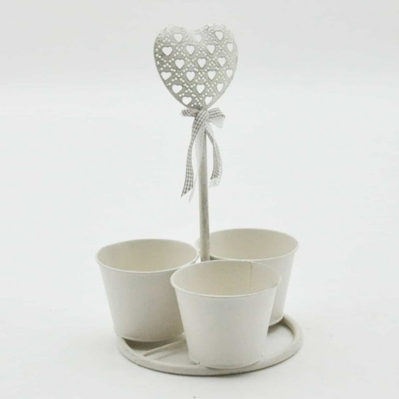 HEART DESIGN TRIPLE PLANTER