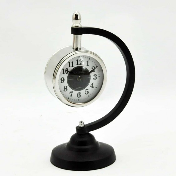 NICKEL FINISH TABLE CLOCK 29x25x5cm