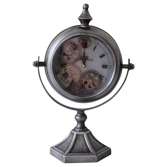 37.5CM SILVER TABLE CLOCK