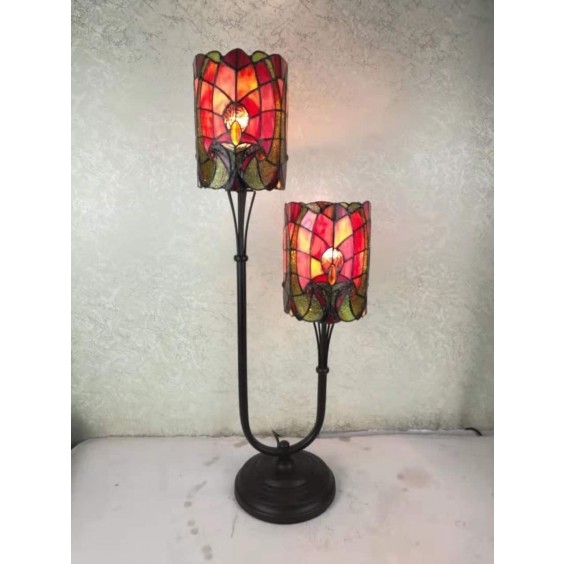 6" TWIN STEM TIFFANY LAMP
