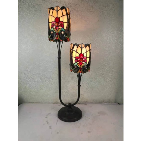 6" TWIN STEM TIFFANY LAMP