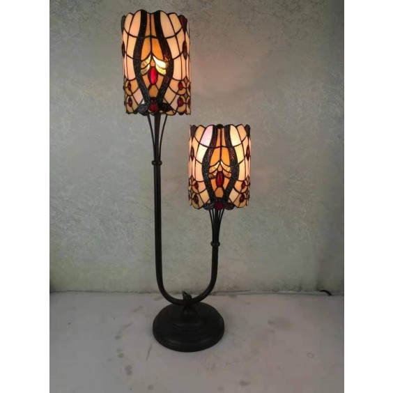 6" TWIN STEM TIFFANY LAMP