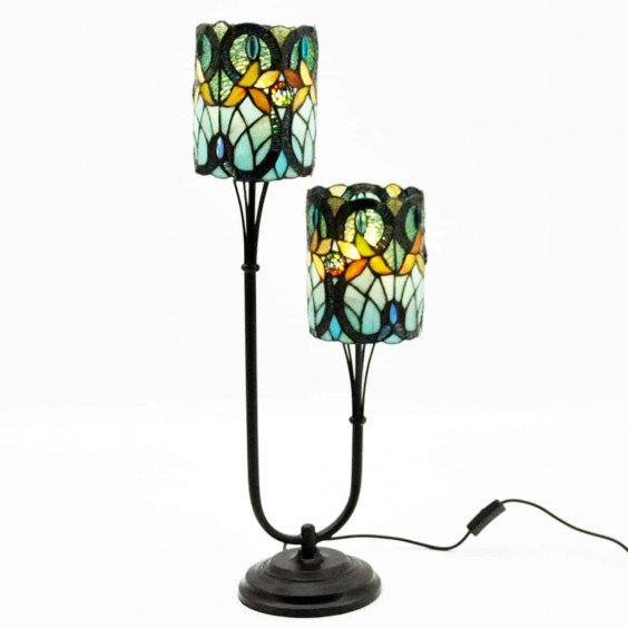6" SHADE TWIN STEM TIFFANY LAMP