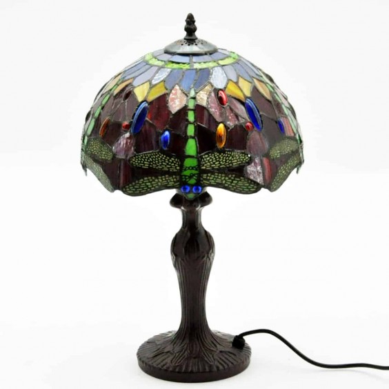12" SHADE RED DRAGONFLY TIFFANY LAMP
