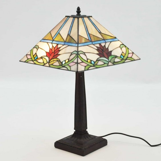 14" SQUARE SHADE TWISTED STEM LAMP